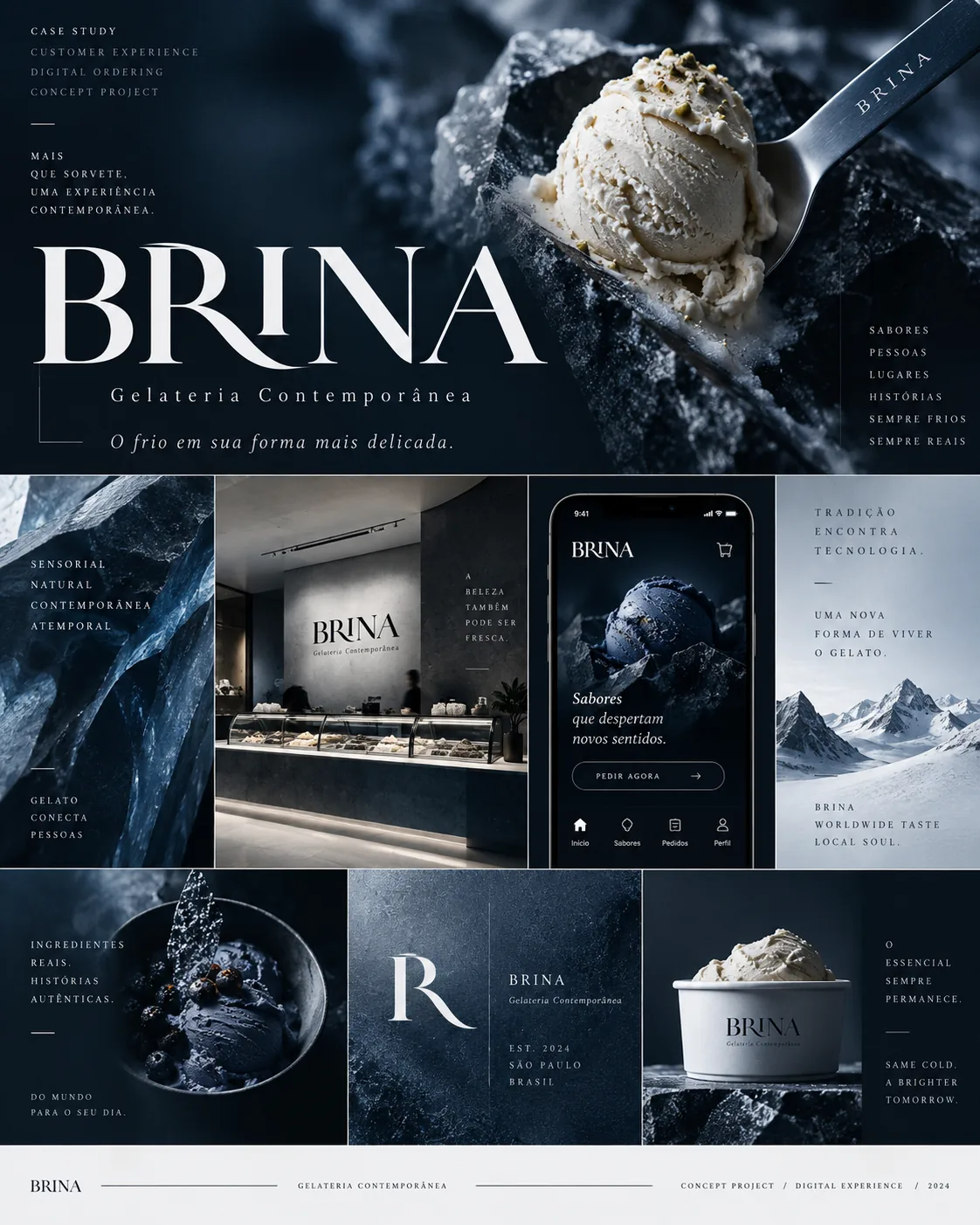 Direção visual de concept project da WOHAOS como referência de acabamento para marcas gastronômicas